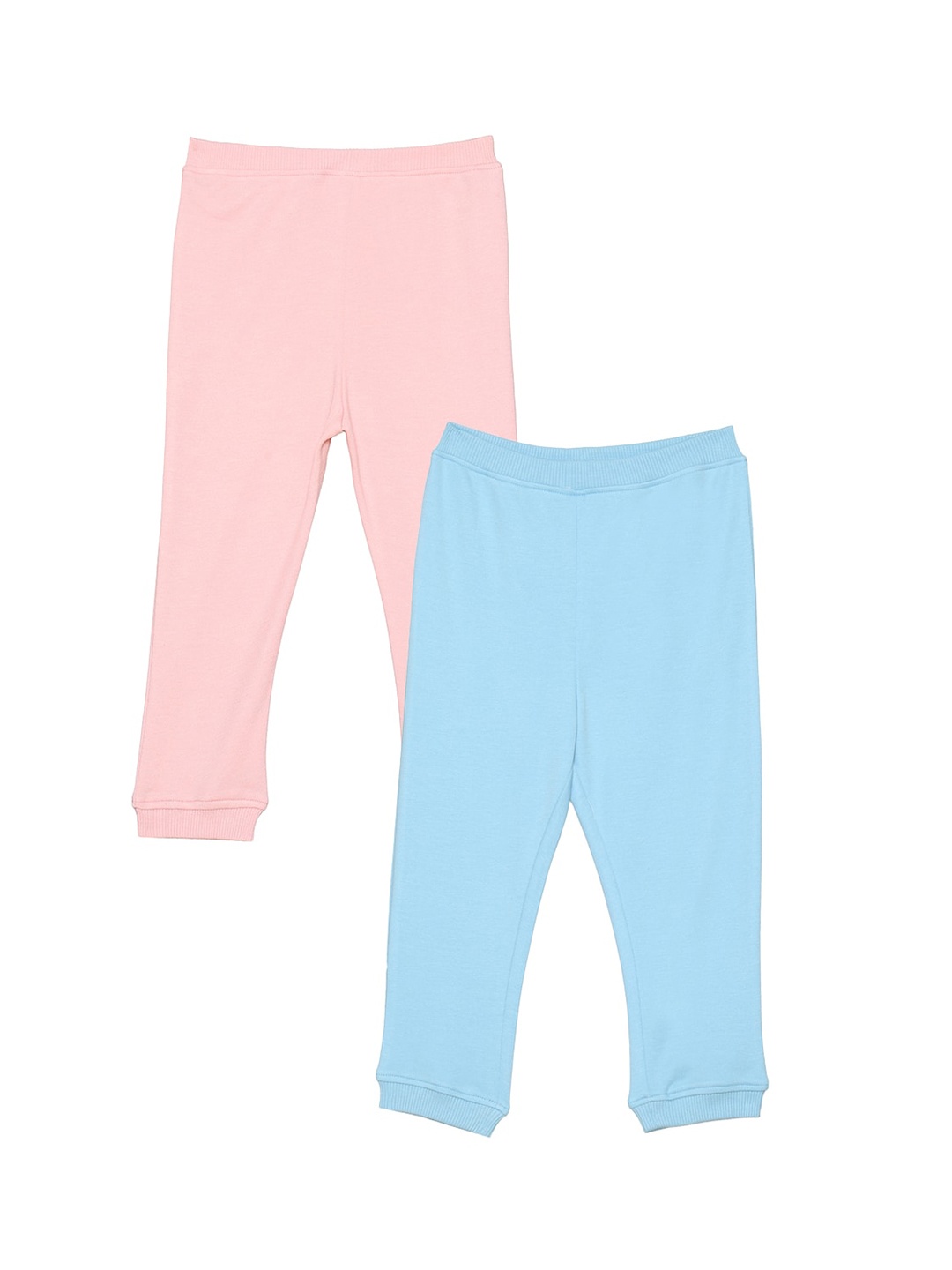 

Wear Your Mind Infants Girls Pack of 2 Pink & Blue Solid Joggers