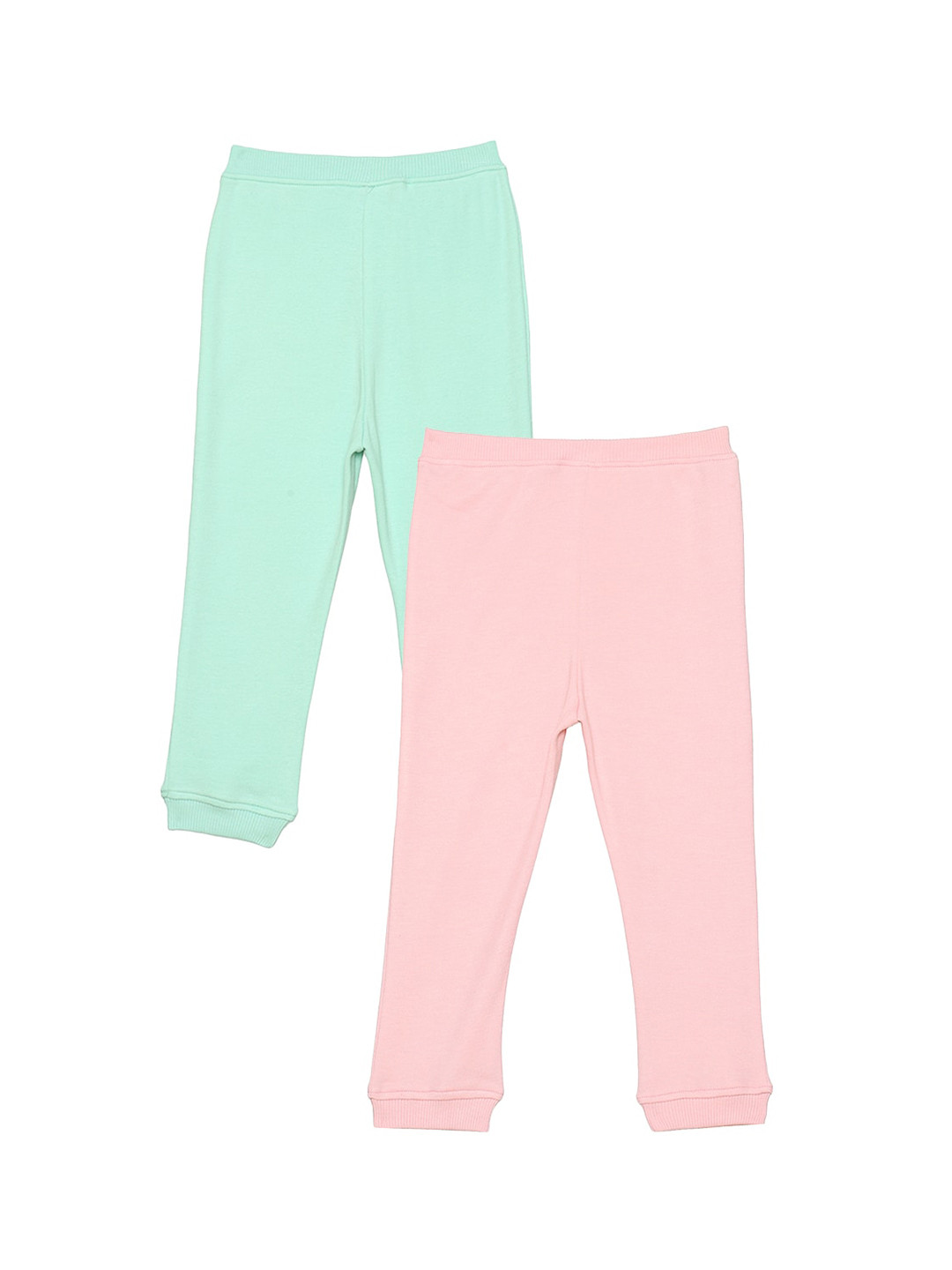 

Wear Your Mind Infants Girls Pack of 2 Sea Green & Pink Solid Joggers