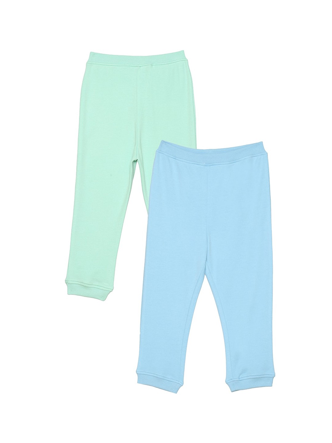 

Wear Your Mind Infant Boys Pack of 2 Green & Blue Solid Joggers