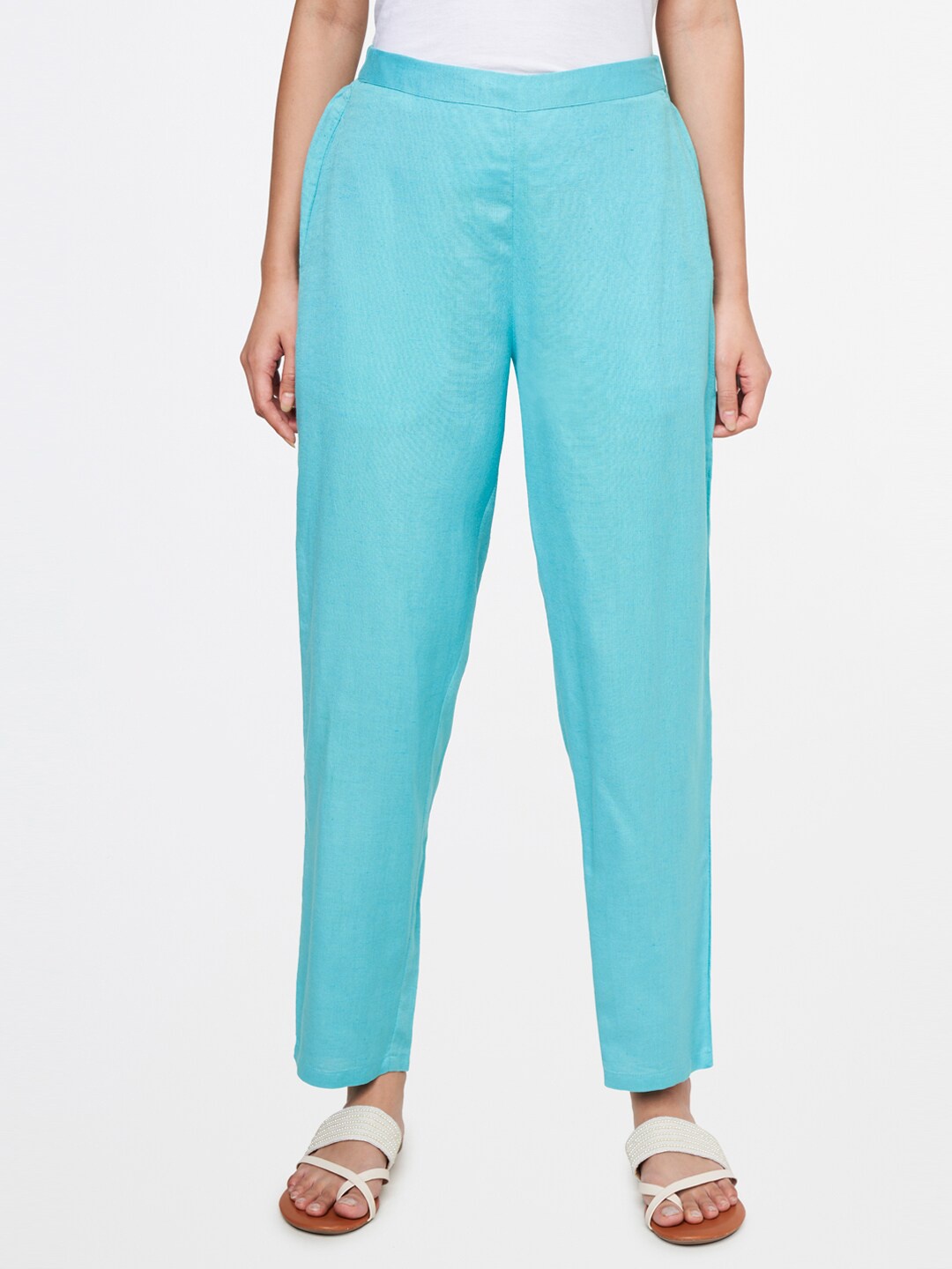 

Global Desi Women Blue Straight Fit Trousers