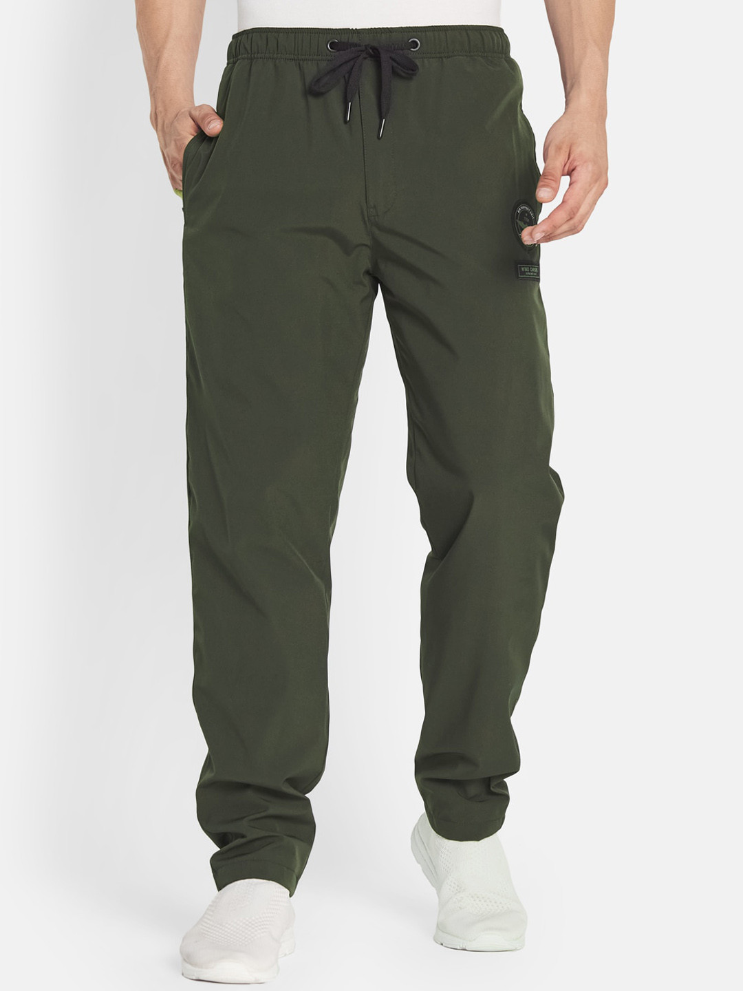 

Octave Men Olive Green Solid Cotton Track Pants