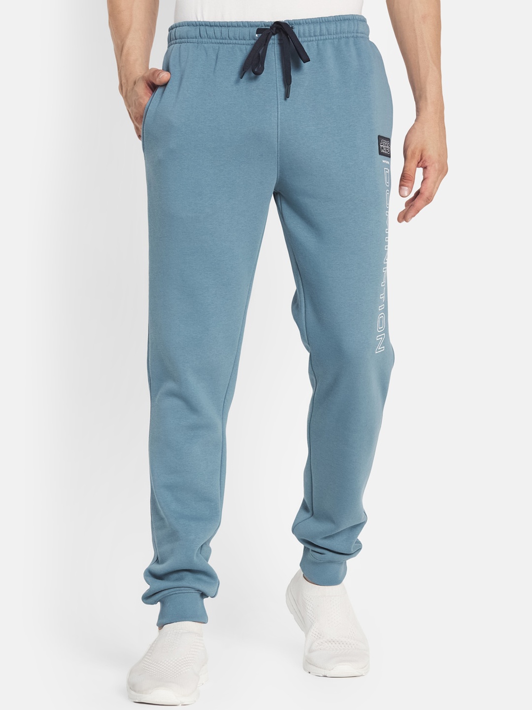 

Octave Men Blue Printed Cotton Joggers