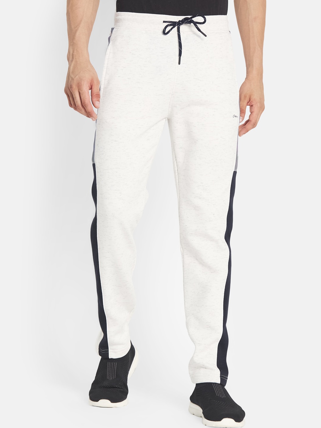 

Octave Men White Contrast Panel Cotton Track Pants