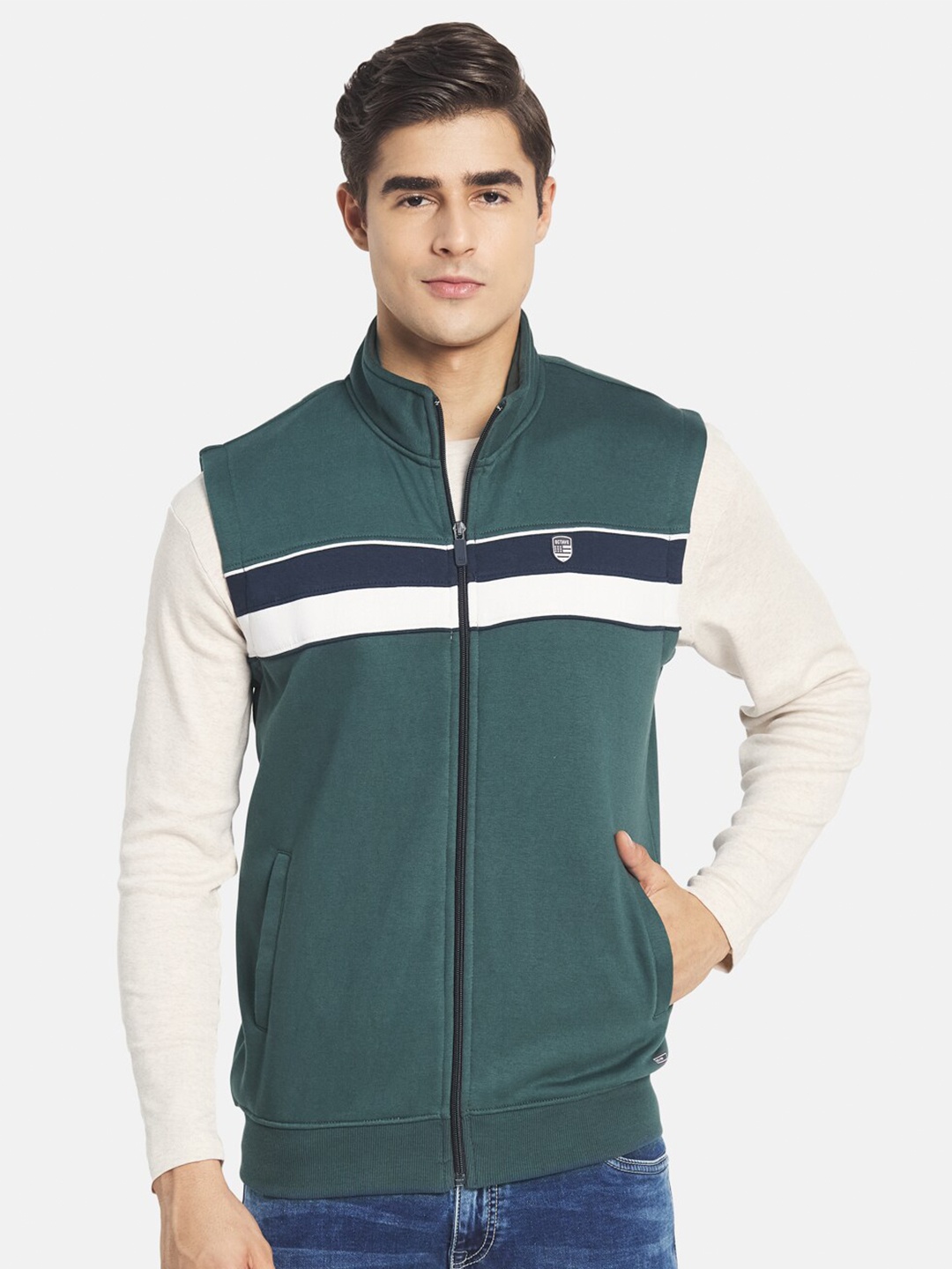 

Octave Men Green Fleece Sweatshirt