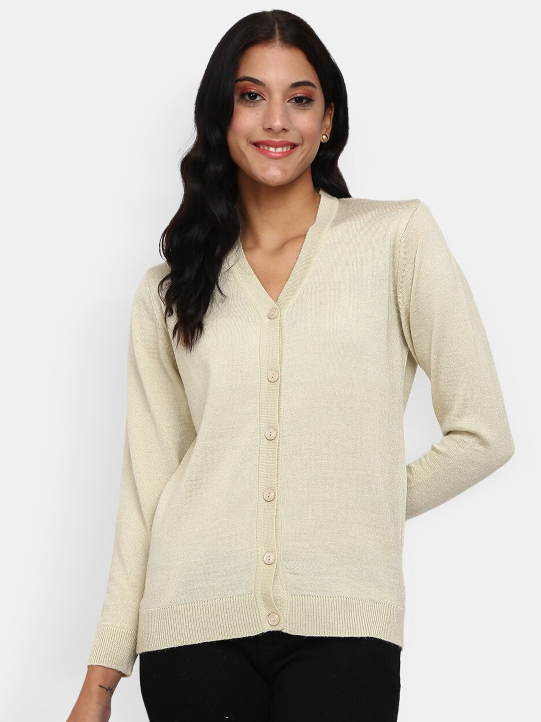 

V-Mart Women Cream-Coloured Sweatshirt