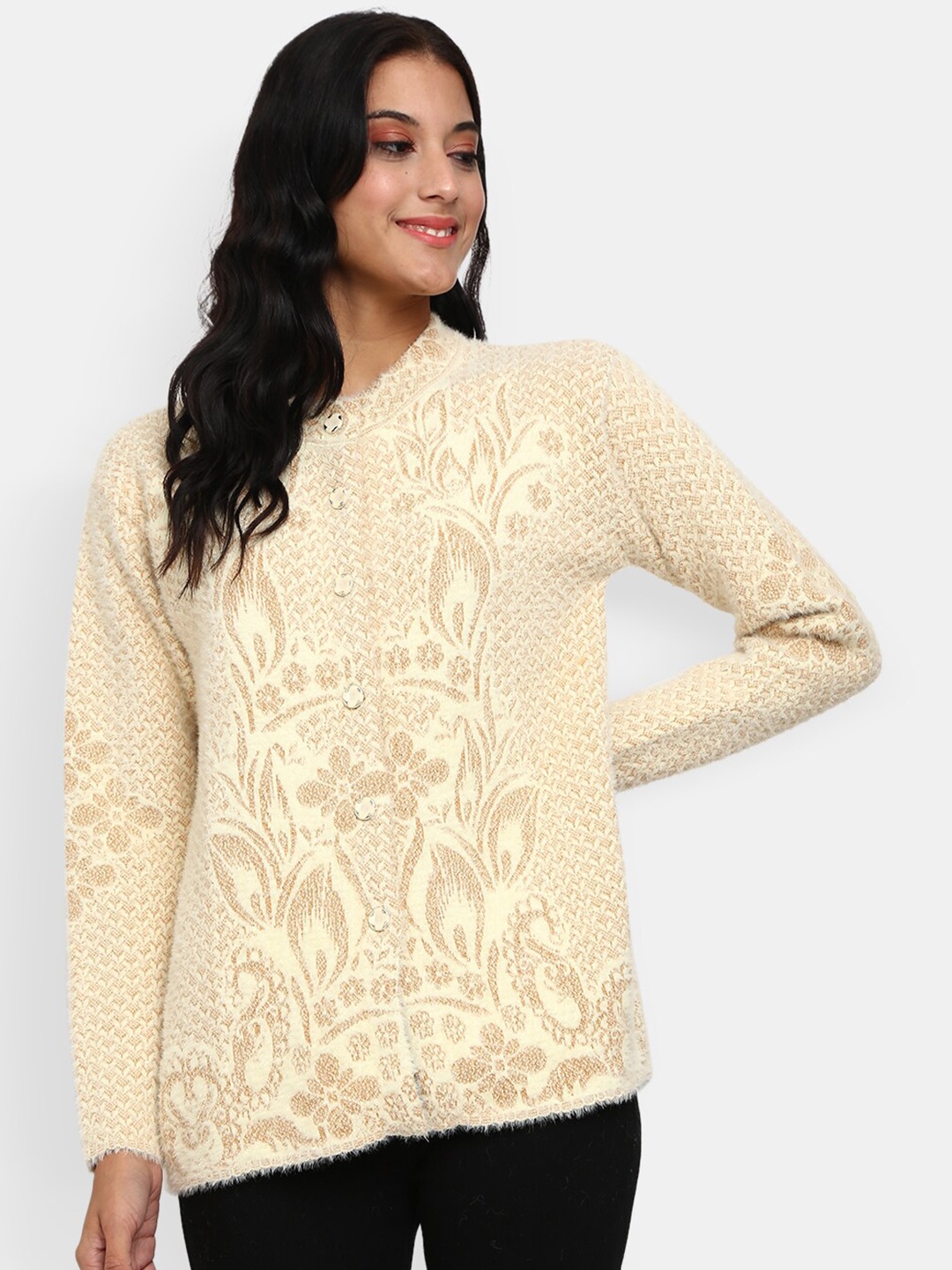 

V-Mart Women Brown Floral Cardigan