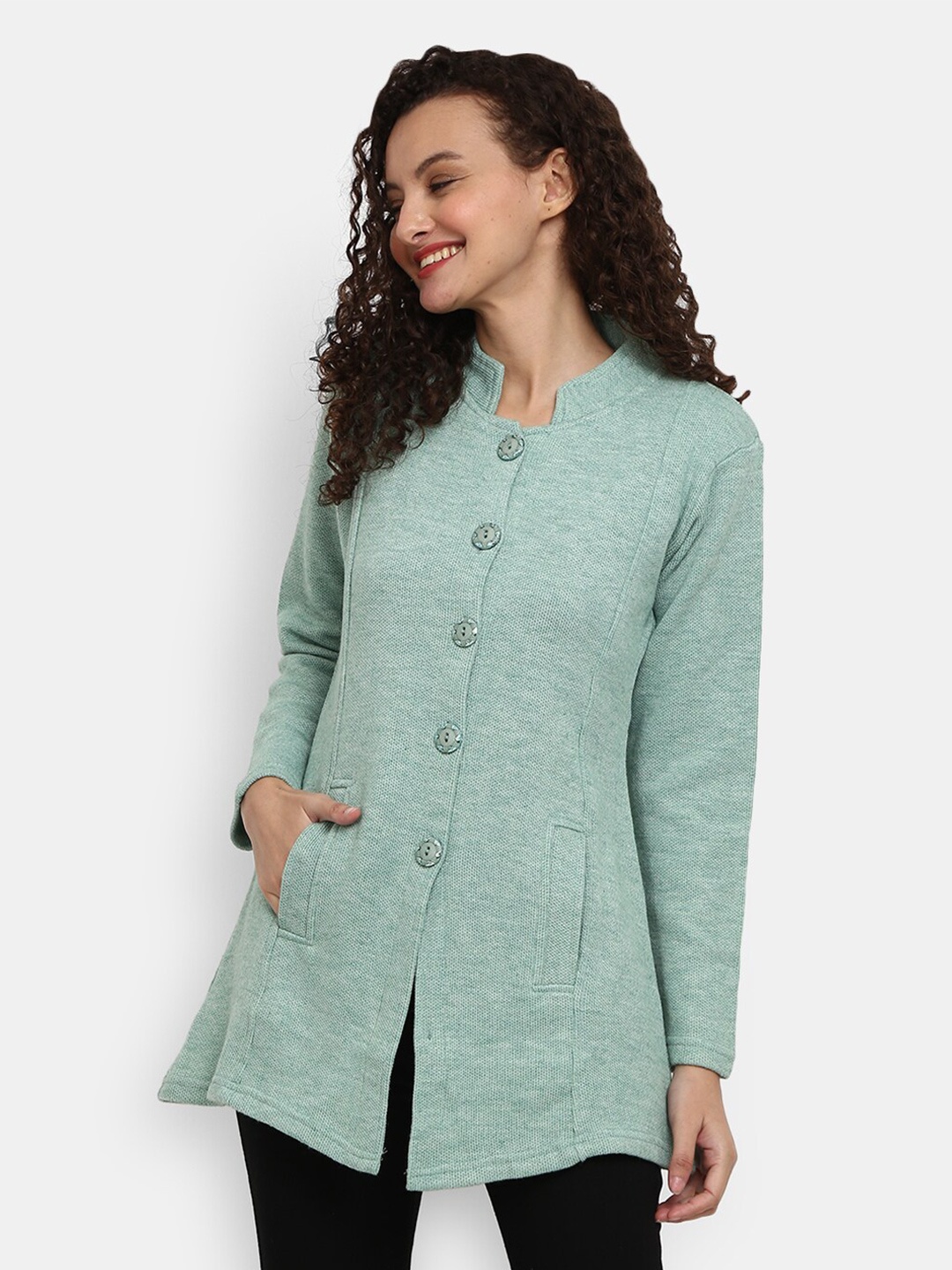 

V-Mart Women Green Longline Cardigan