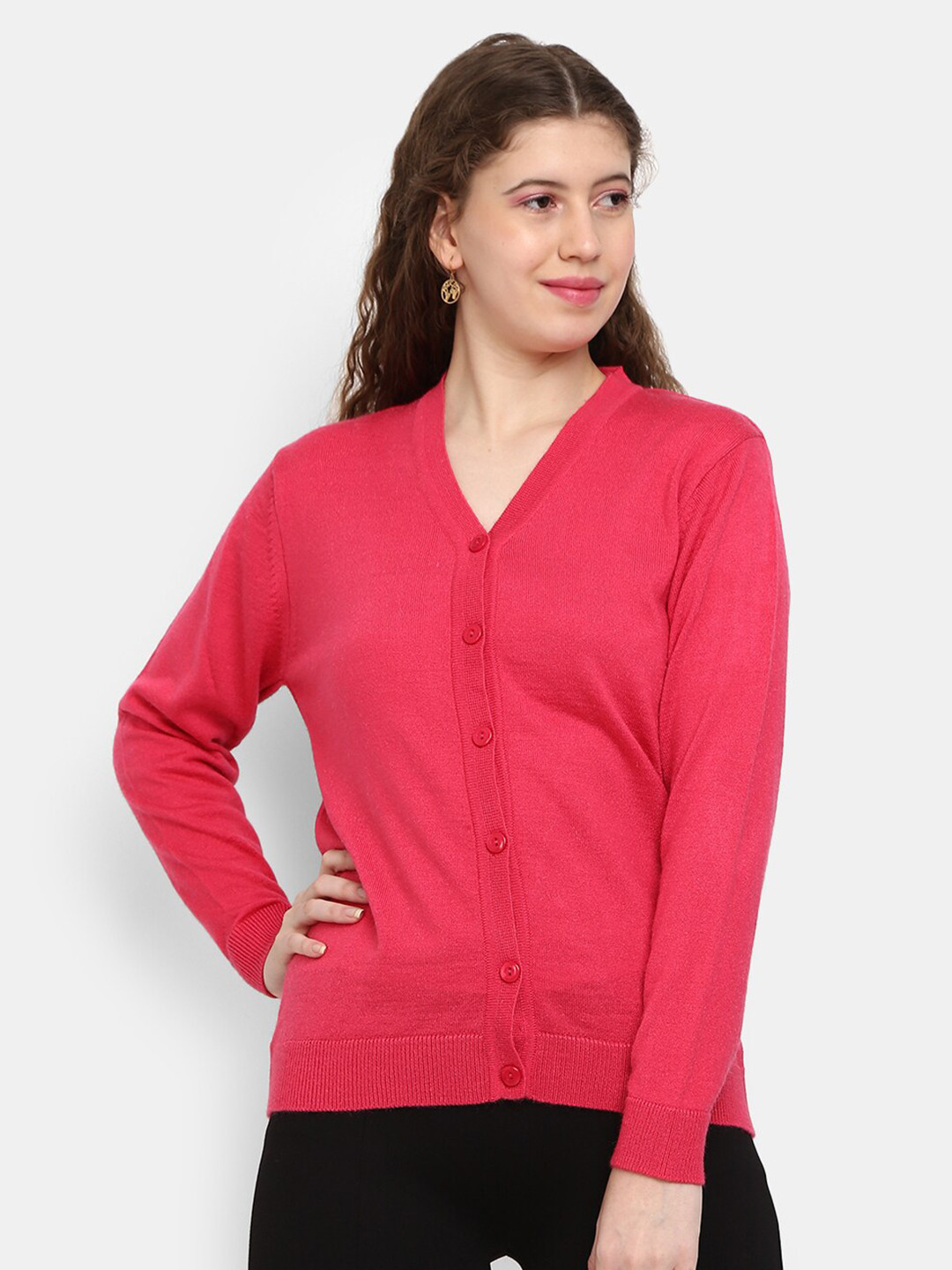 

V-Mart Women Fuchsia Cardigan
