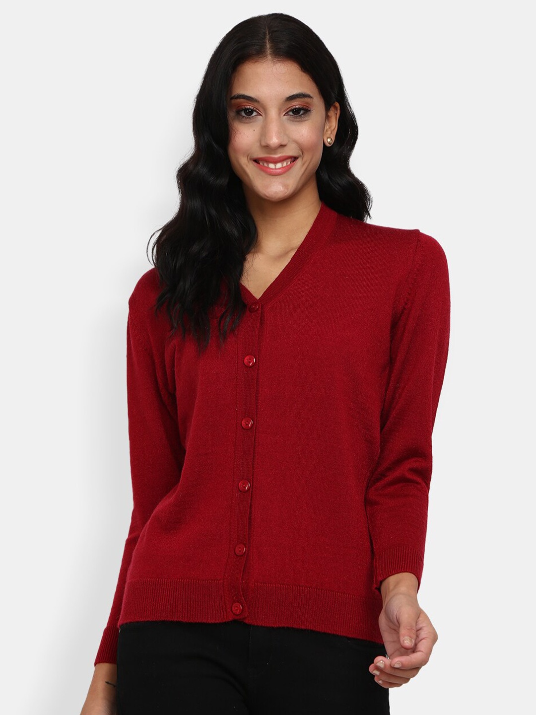 

V-Mart Women Maroon Sweatshirt