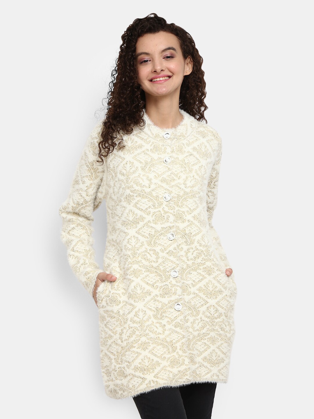 

V-Mart Women Beige Longline Cardigan
