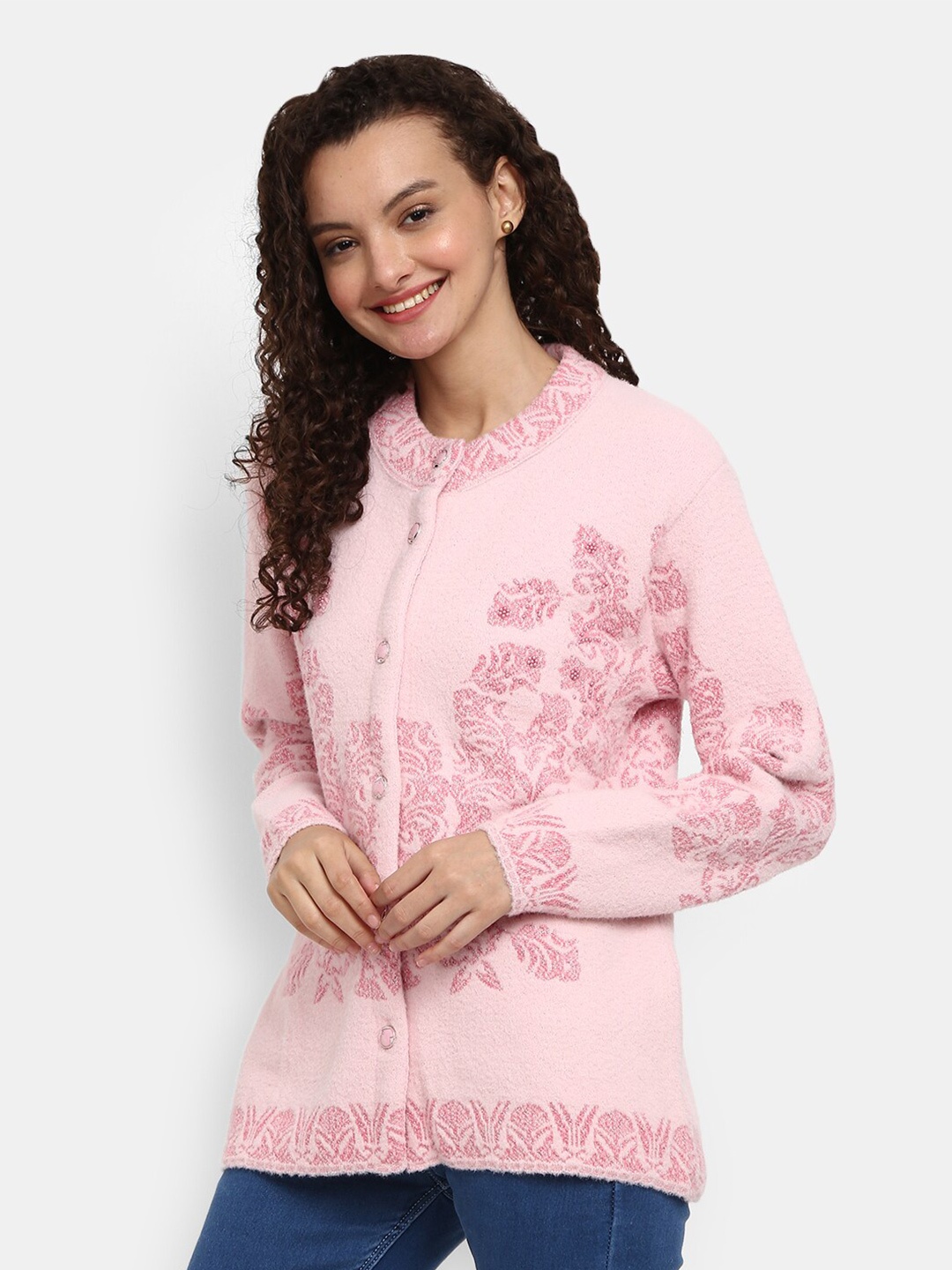 

V-Mart Women Pink Printed Sweatshirt