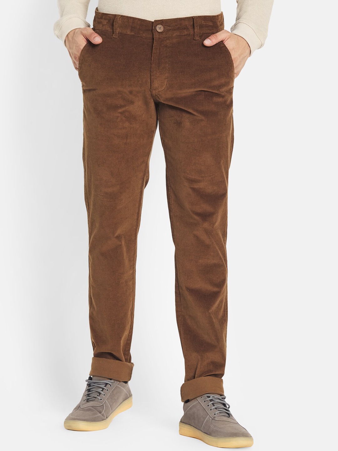 

Octave Men Brown Solid Trouser
