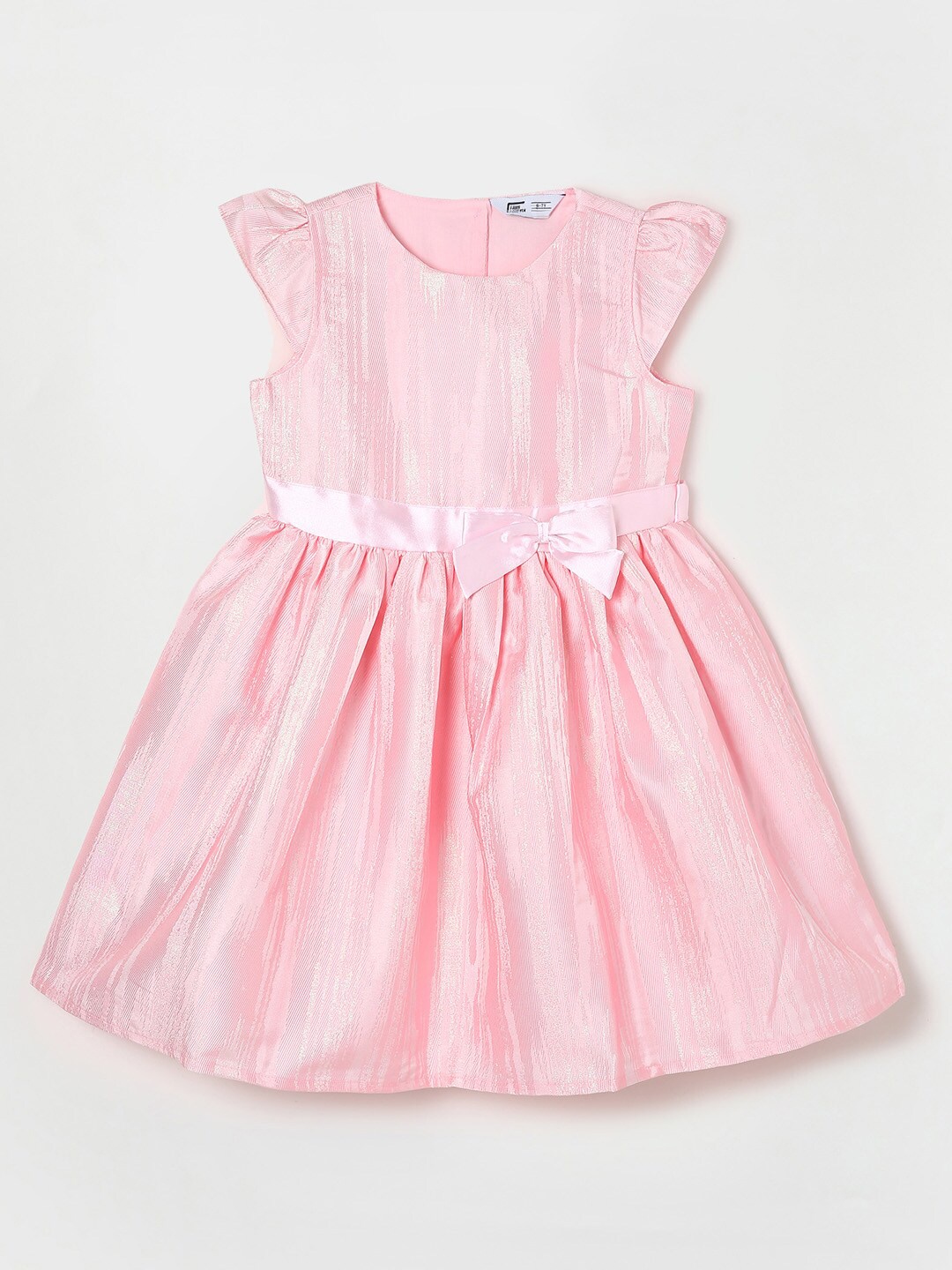 

Fame Forever by Lifestyle Kids Girls Pink Self Design Cap Sleeves Dress