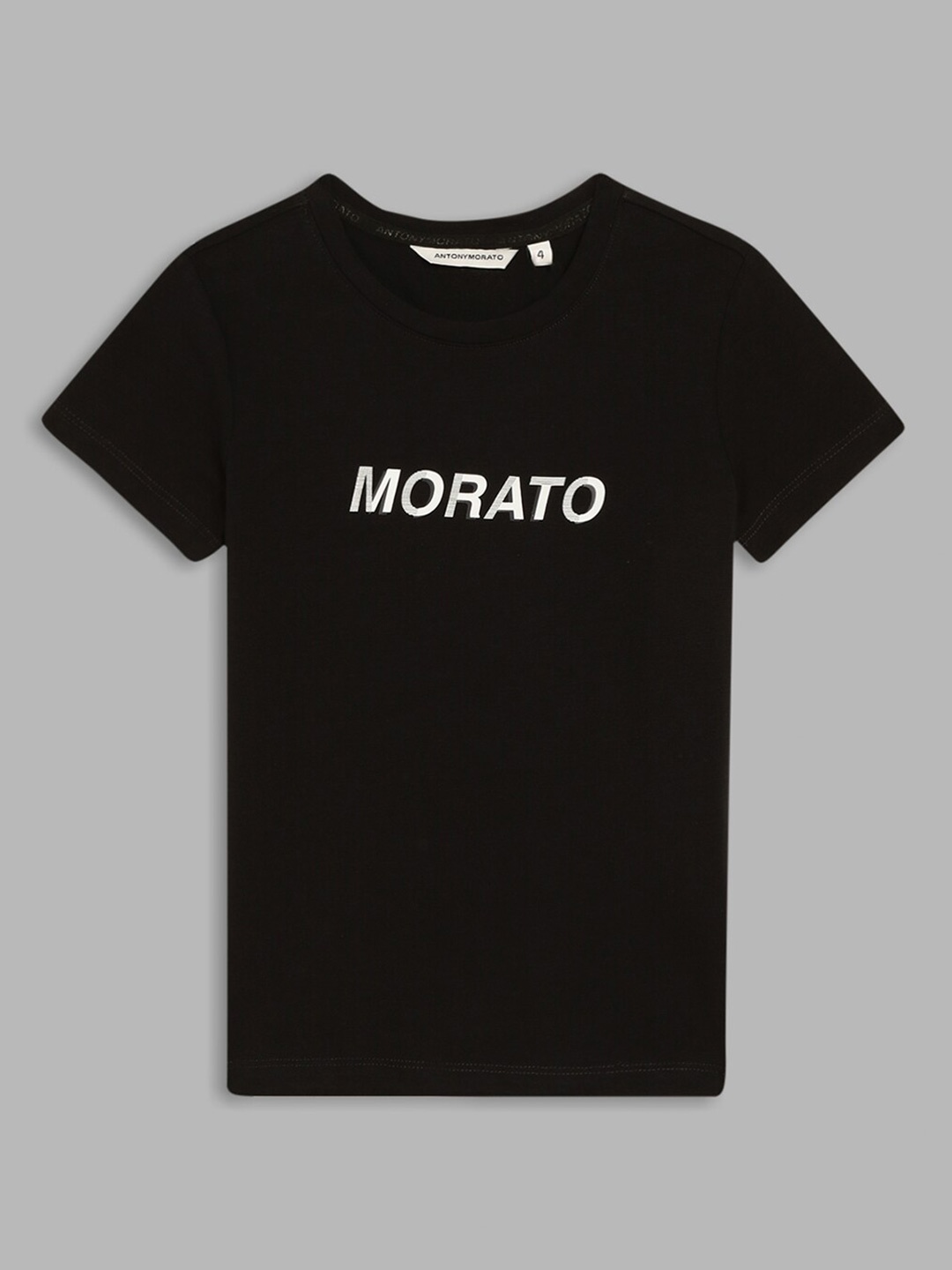 

Antony Morato Boys Black Typography Printed T-shirt