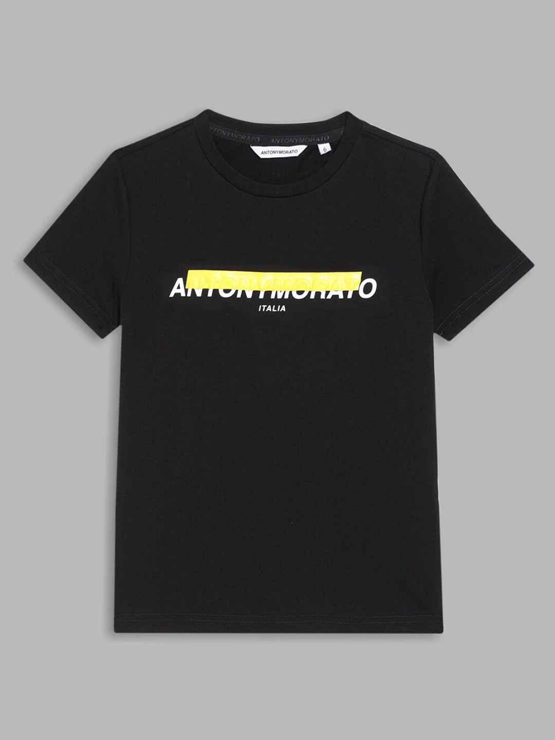 

Antony Morato Boys Black Typography Printed Cotton T-shirt