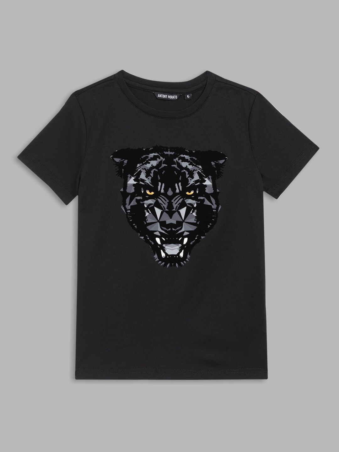 

Antony Morato Black Graphic Printed Regular Fit Round Neck Cotton T Shirt