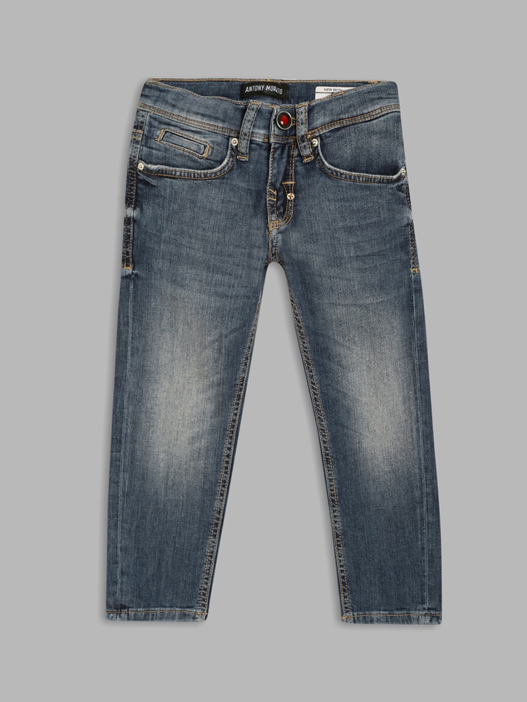 

Antony Morato Boys Blue Skinny Fit Low Distress Heavy Fade Jeans