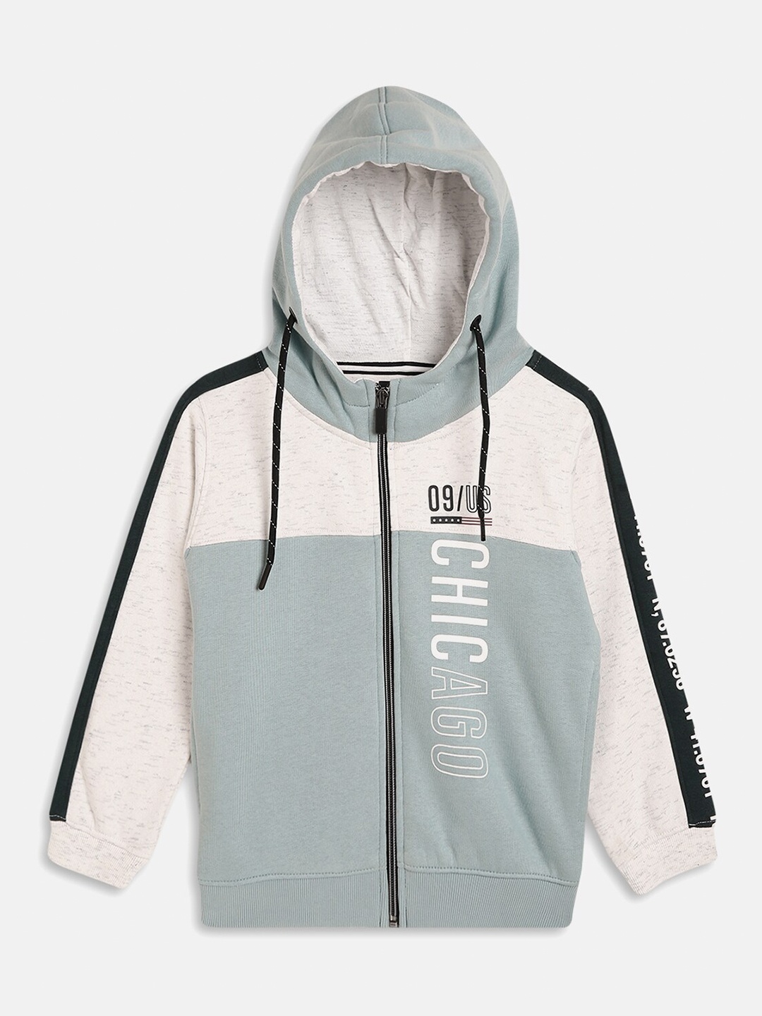 

Octave Boys Teal Blue Colourblocked Hooded Sweatshirt