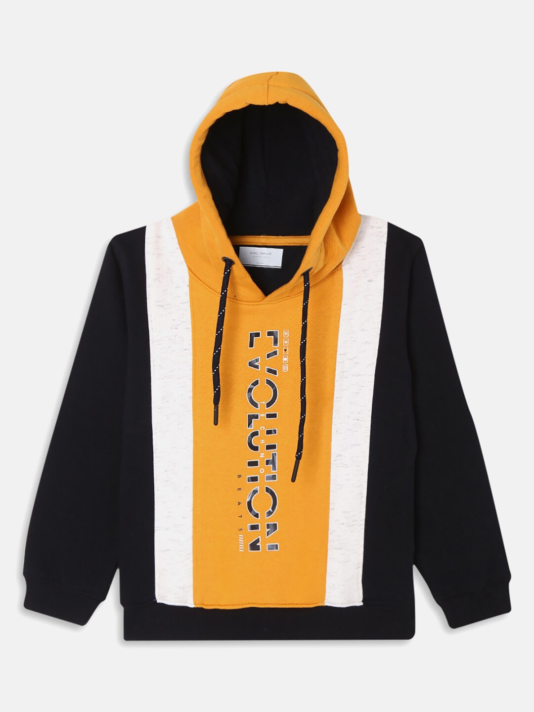 

Octave Boys Yellow Colourblocked Hooded Sweatshirt