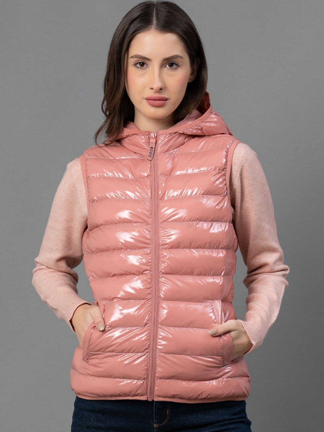 

Mode by Red Tape Women Pink Hooded Puffer Jacket