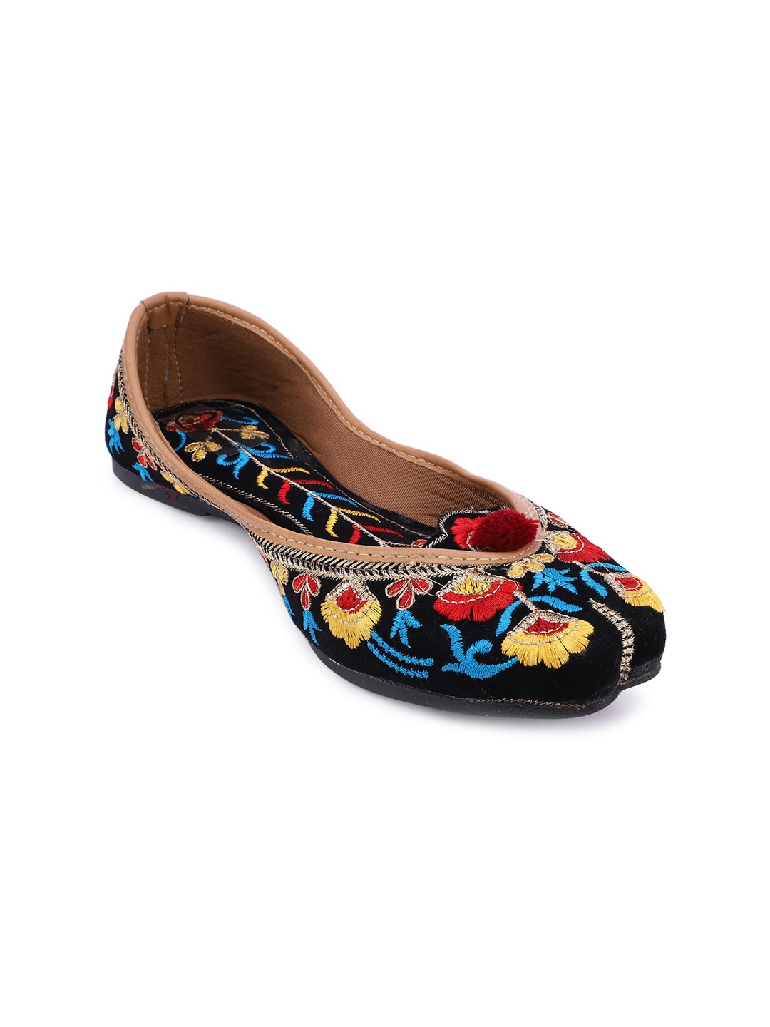 

The Desi Dulhan Women Black Ethnic Mojaris Flats