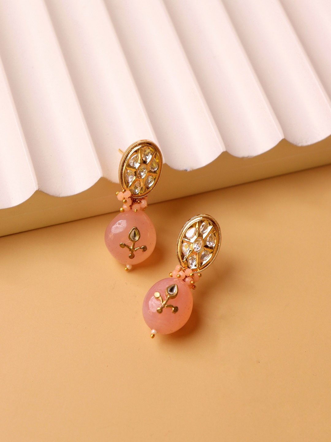 

CURIO COTTAGE Gold-Plated Contemporary Drop Earrings