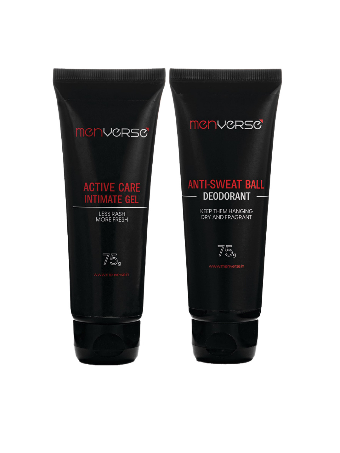 

MENVERSE Pack of 2 Nuts Hygiene Intimate Care Gel 75 gm & Anti Sweat Ball Deodorant 75 gm, Black