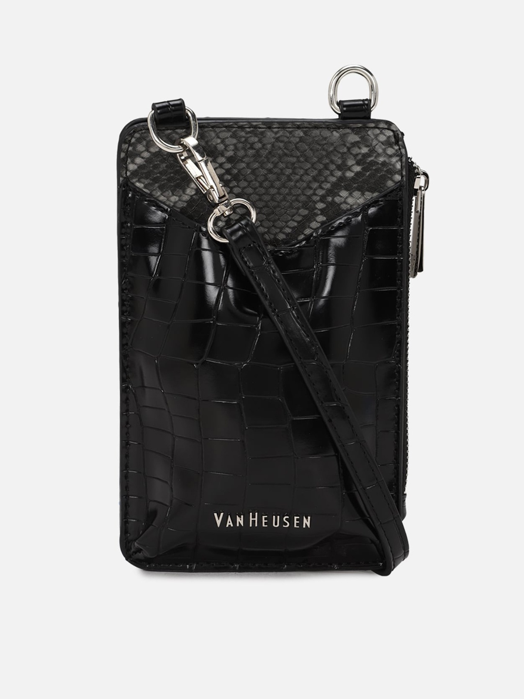 

Van Heusen Woman Black Textured PU Structured Sling Bag