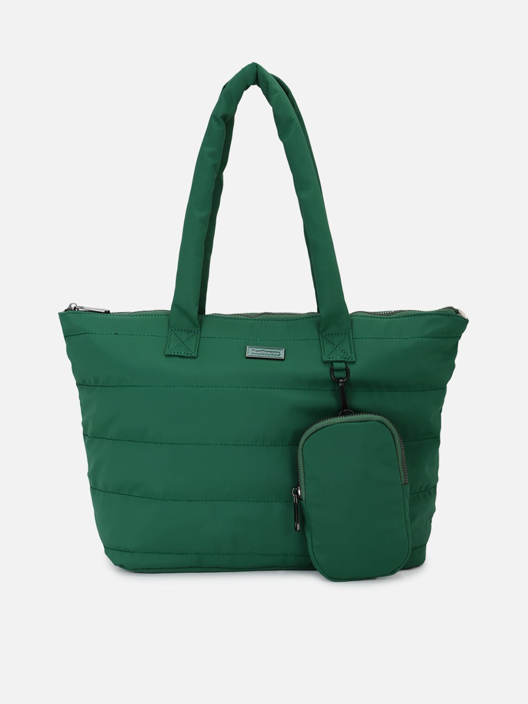 

Van Heusen Woman Green PU Structured Shoulder Bag with Tasselled