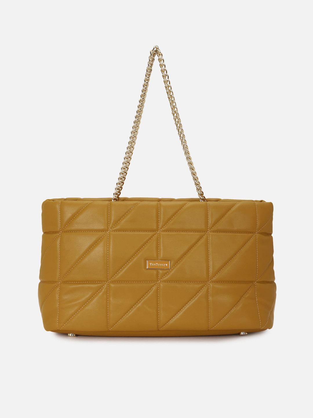 

Van Heusen Woman Yellow PU Oversized Structured Handheld Bag with Quilted