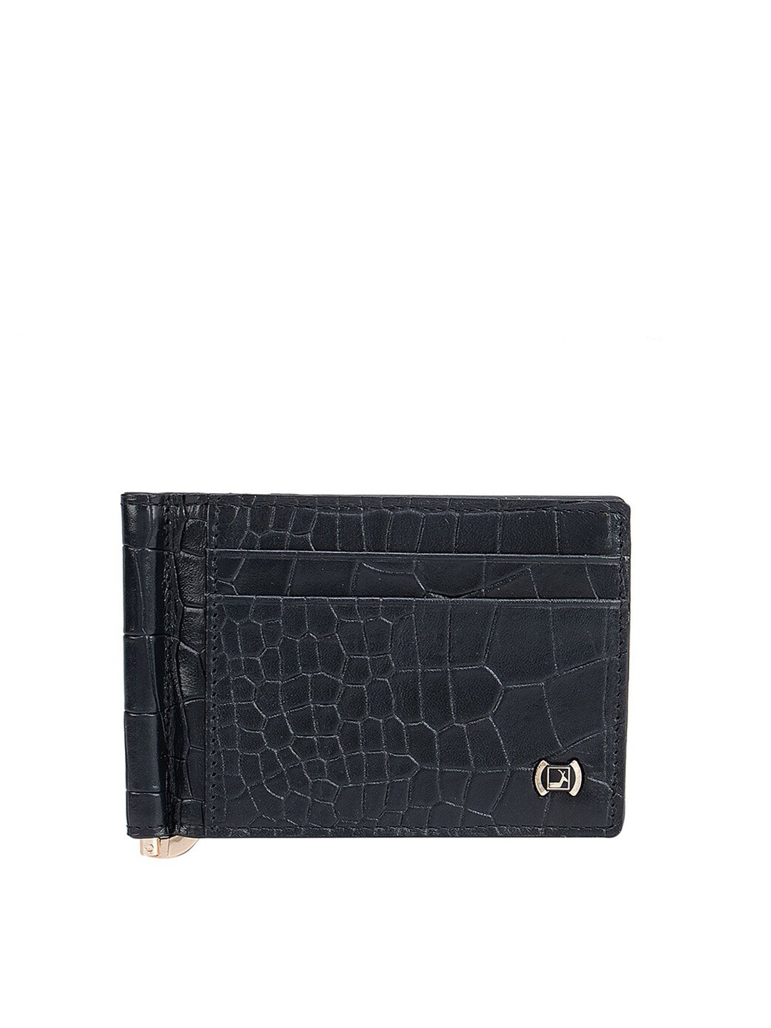 

Da Milano Men Black Textured Leather Money Clip