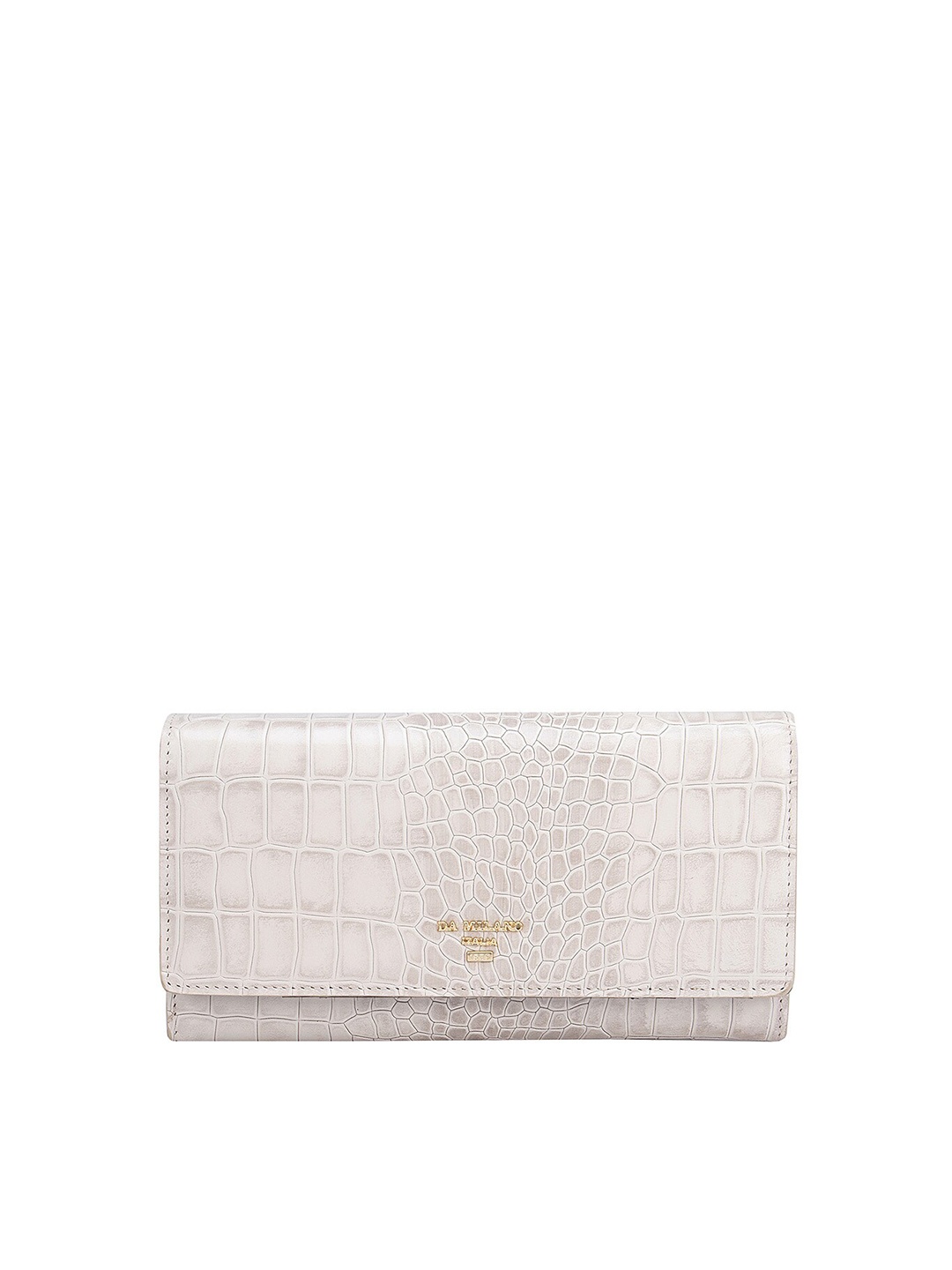 

Da Milano Women White Textured Leather Two Fold Wallet