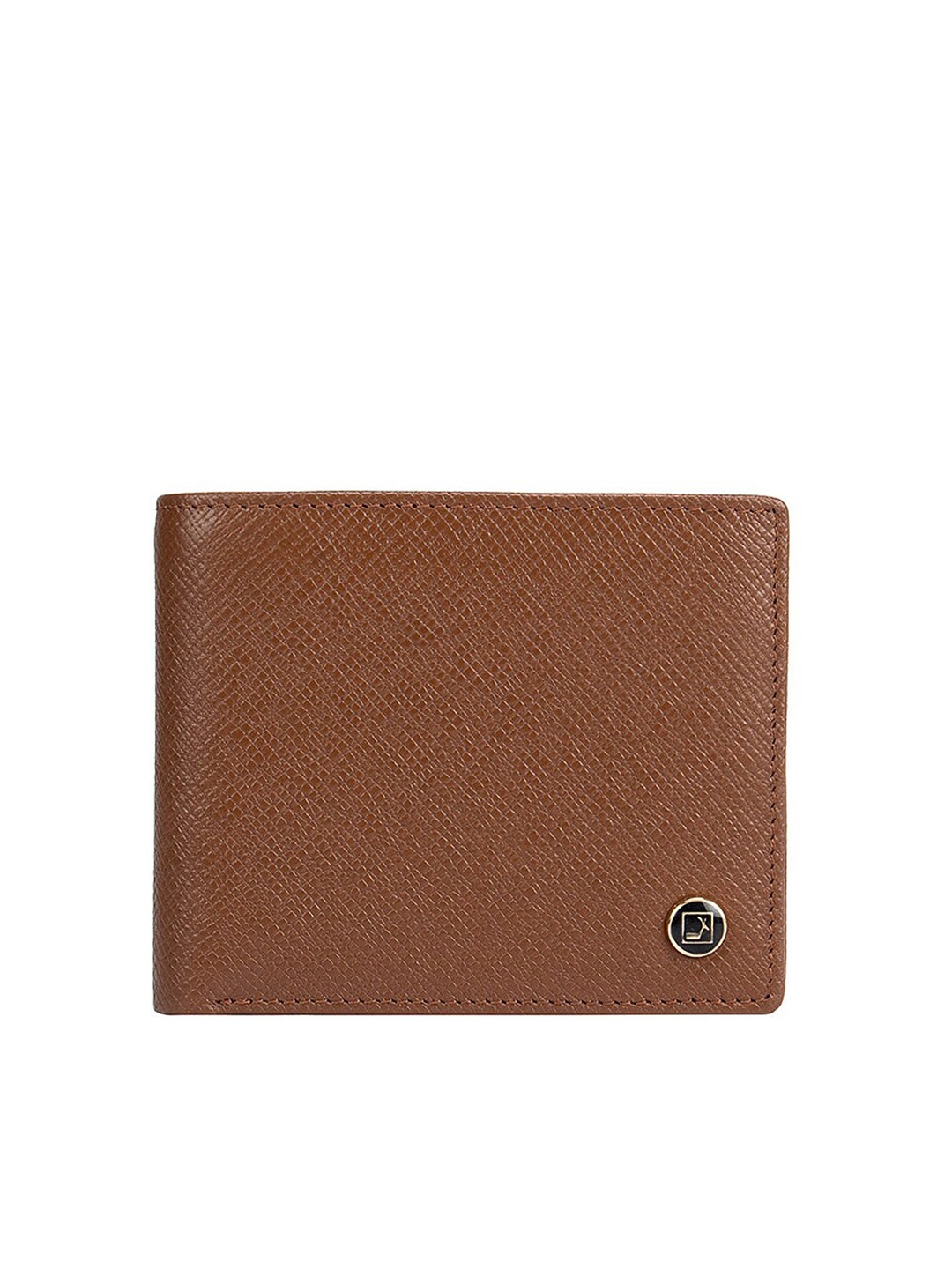 

Da Milano Men Brown Textured Leather Two Fold Wallet