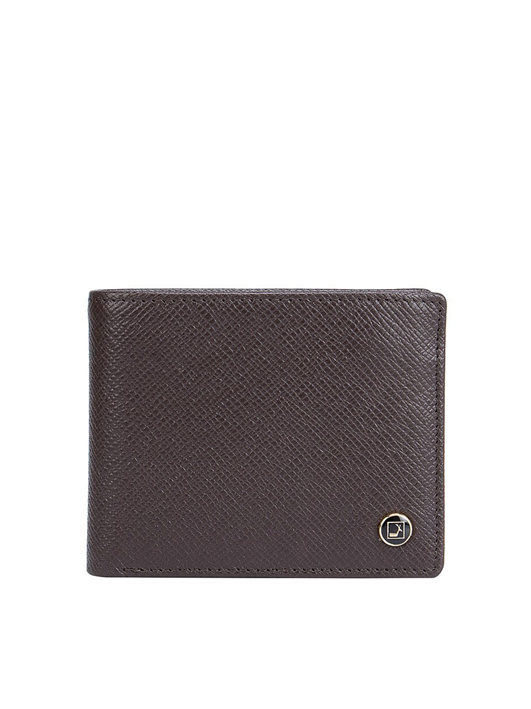 

Da Milano Men Brown Textured Leather Two Fold Wallet
