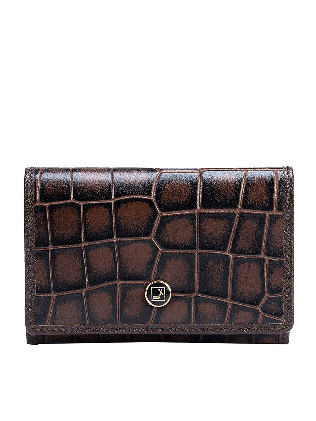 

Da Milano Men Brown Textured Leather Card Holder