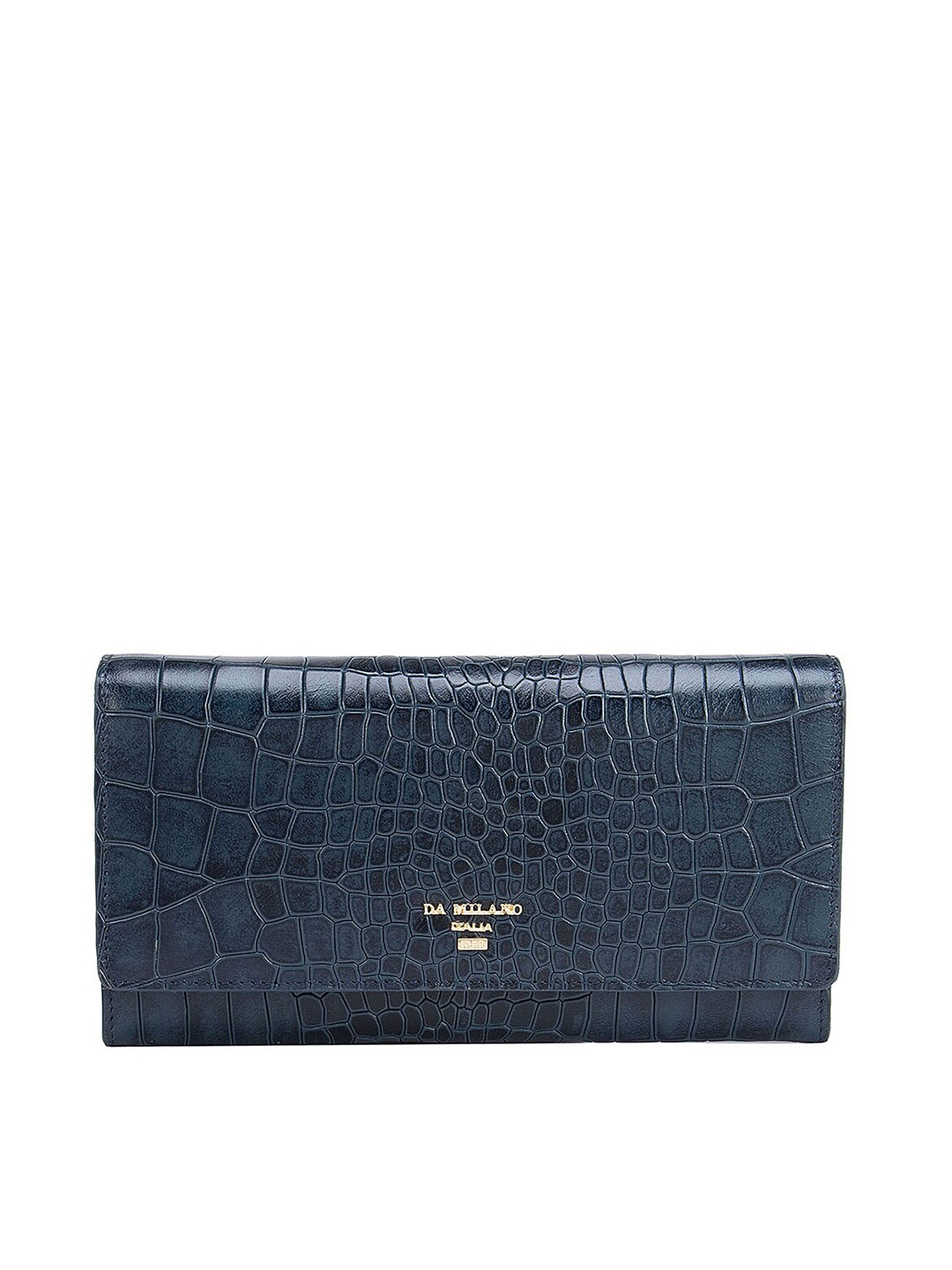 

Da Milano Women Blue Textured Leather Two Fold Wallet