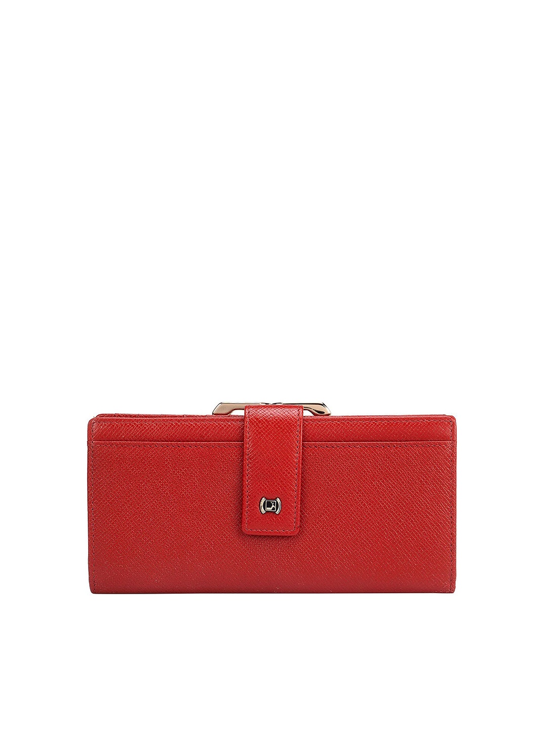 

Da Milano Women Red Textured Leather Two Fold Wallet