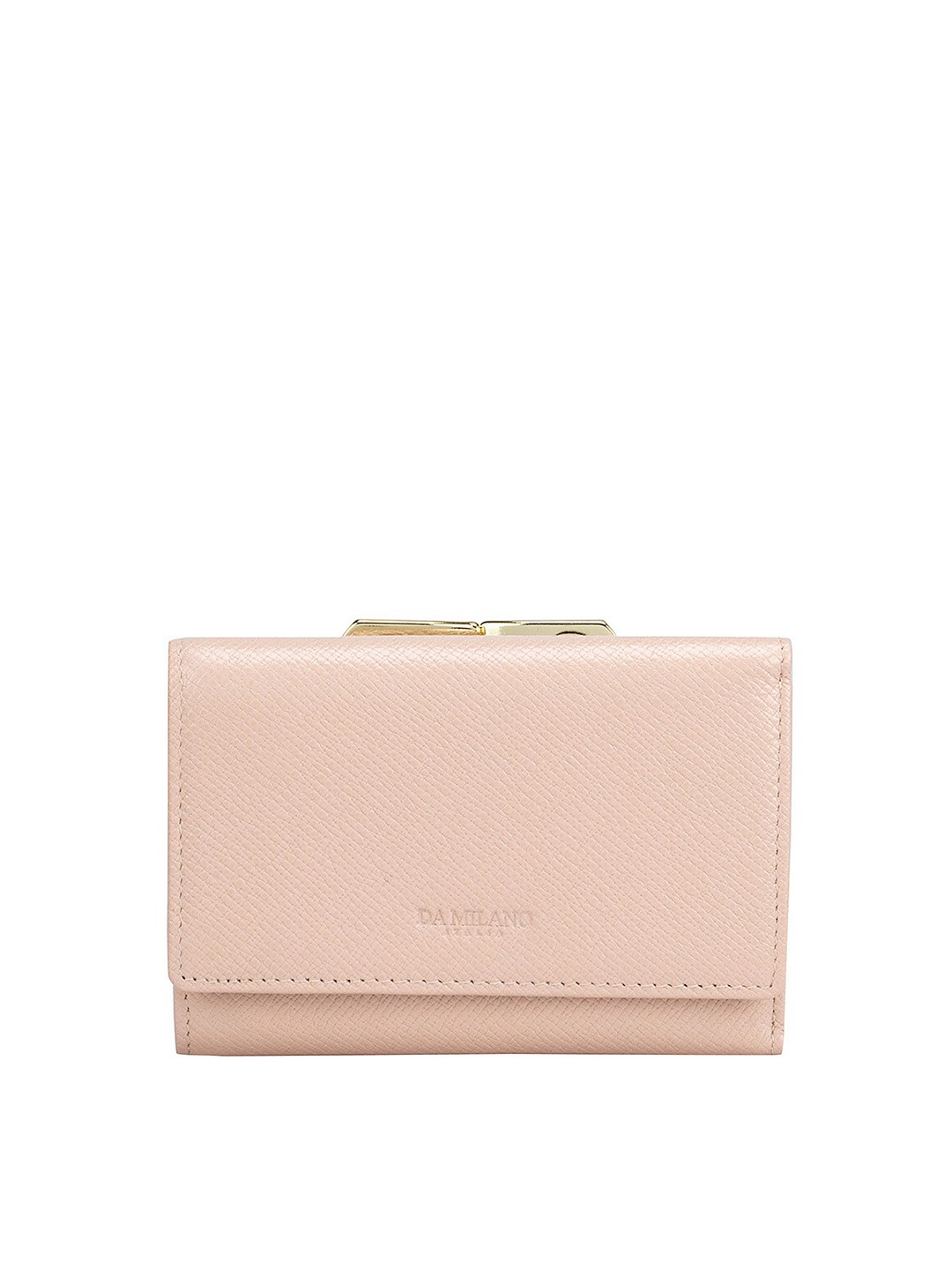 

Da Milano Women Pink Textured Leather Three Fold Wallet