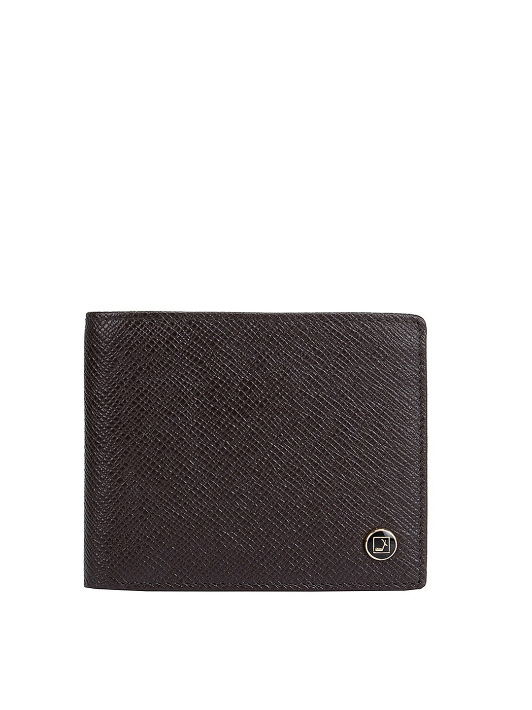 

Da Milano Men Brown Textured Leather Two Fold Wallet