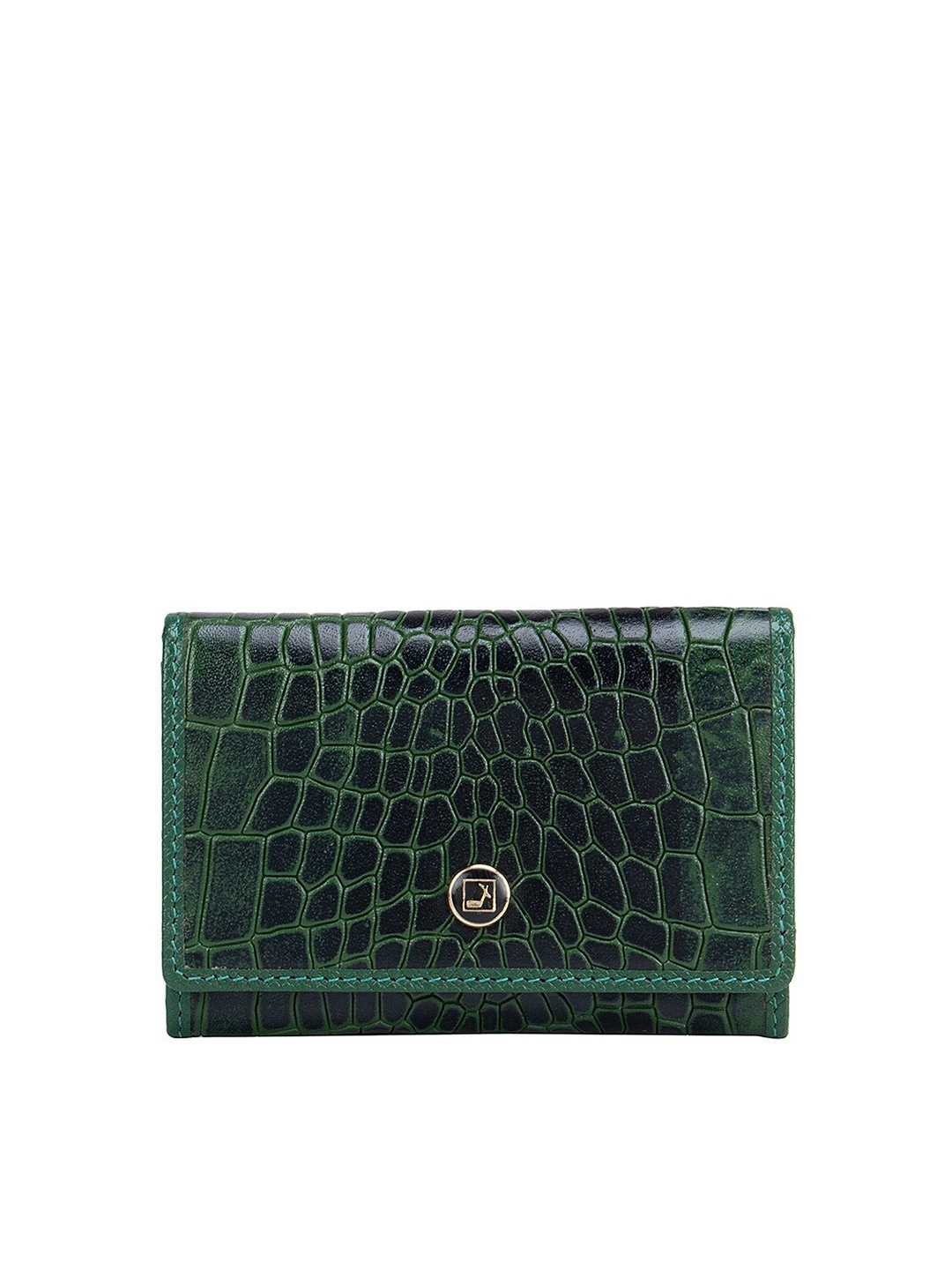 

Da Milano Men Green Textured Leather Card Holder