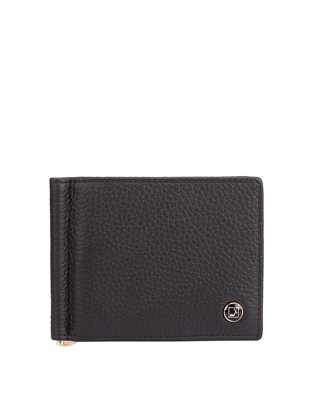 

Da Milano Men Brown Textured Leather Money Clip