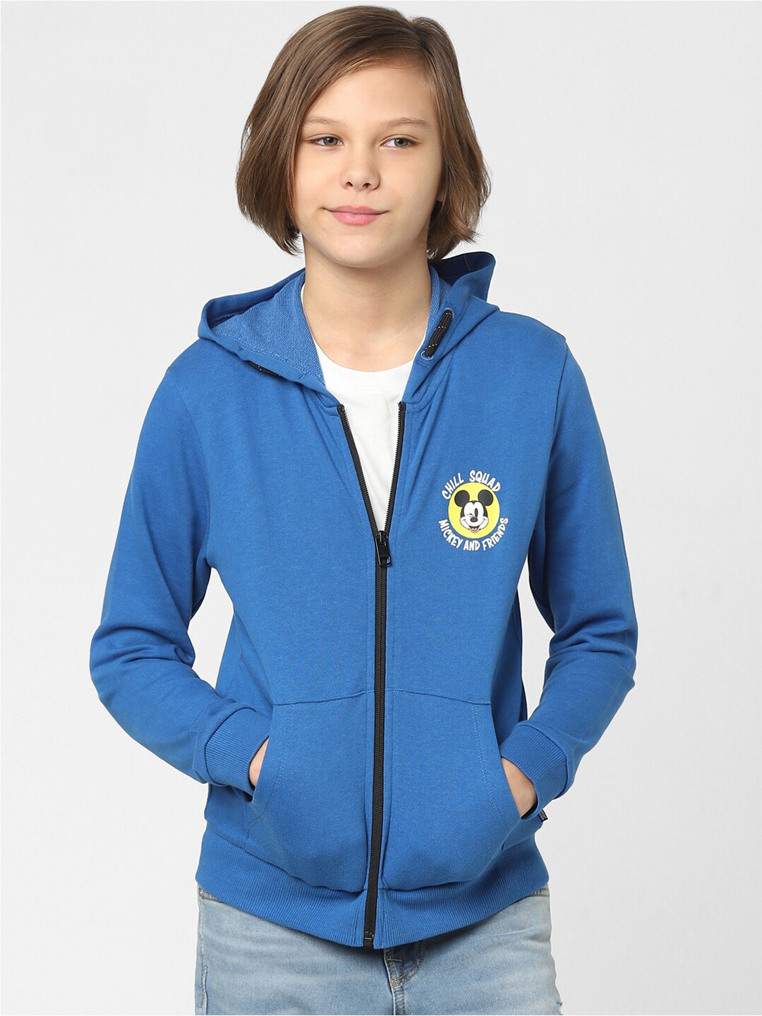 

Jack & Jones Junior Boys Blue Printed Hooded Sweatshirt