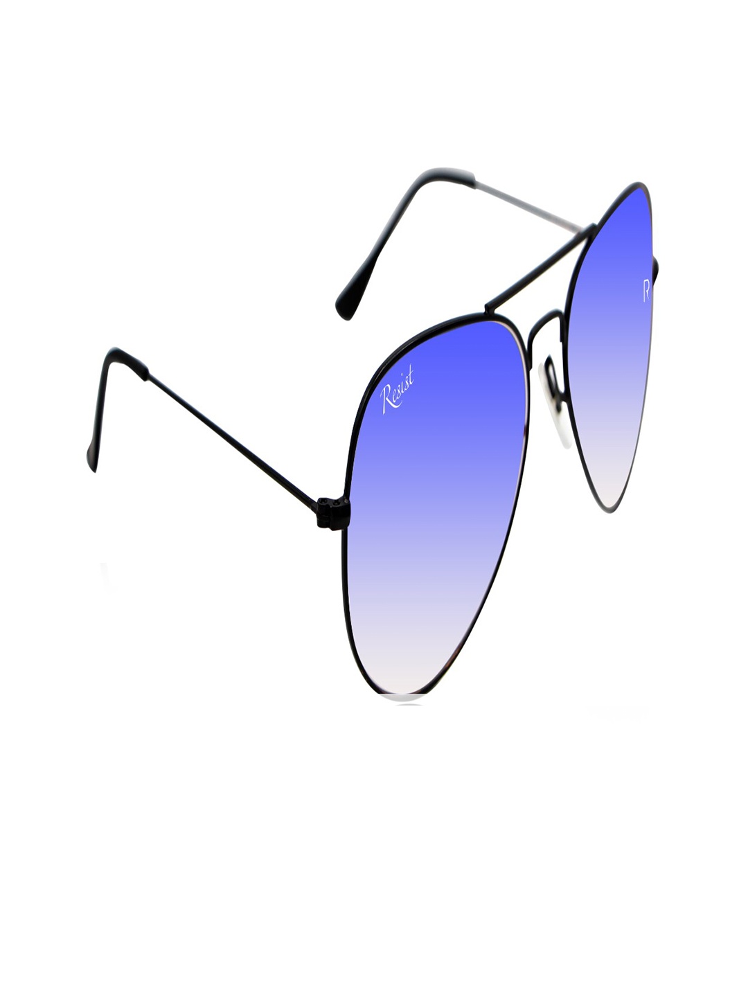 

RESIST EYEWEAR Unisex Blue Lens Aviator Sunglasses AIRCRAFTS BLACK BLUE REVO DC-BLUE