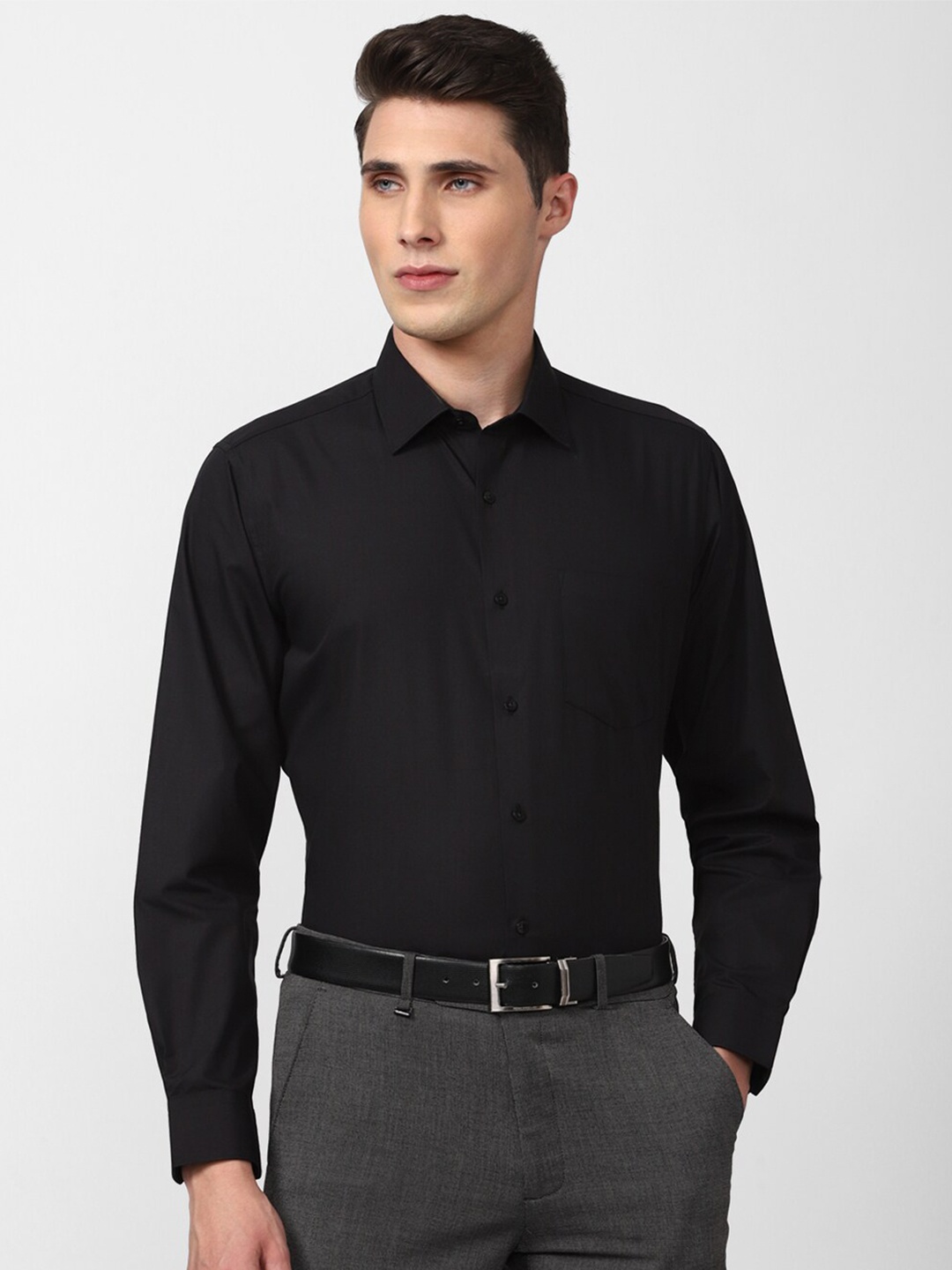 

Van Heusen Men Black Formal Shirt