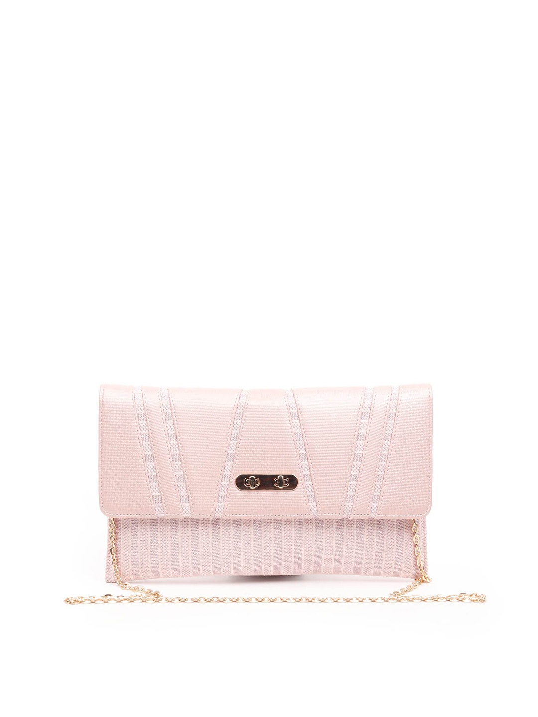 

ODETTE Women Pink & White Printed Envelope Clutch