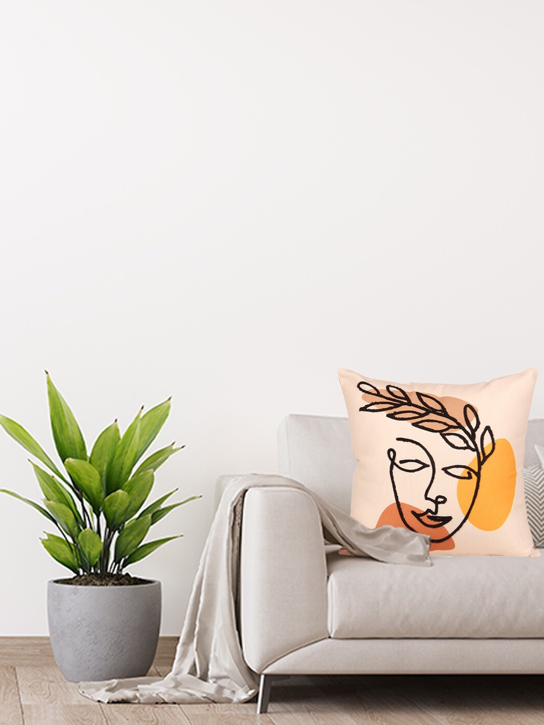 

Home Beige & Orange Abstract Square Cushion Covers