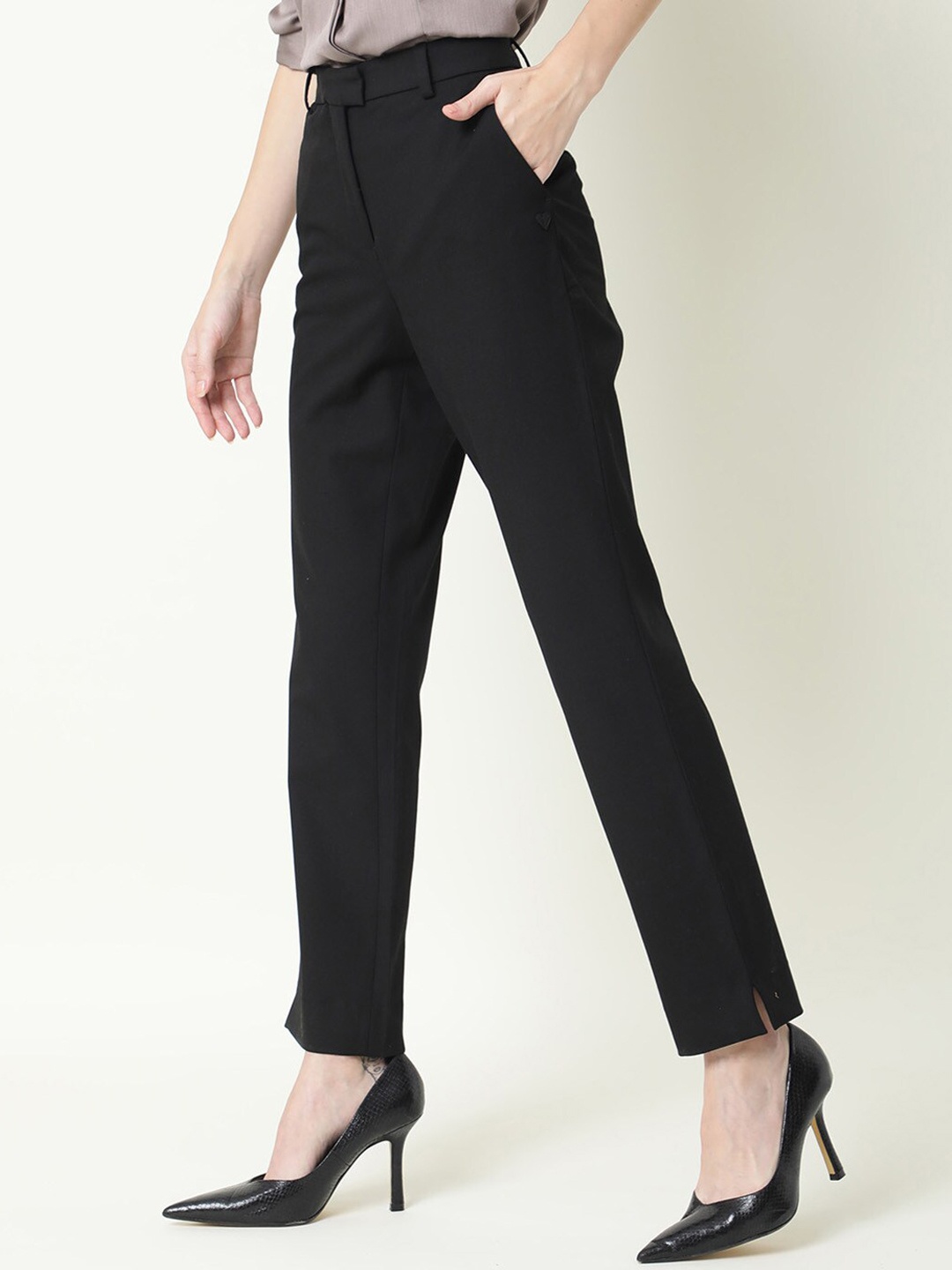 

RAREISM Women Black Slim Fit Trousers