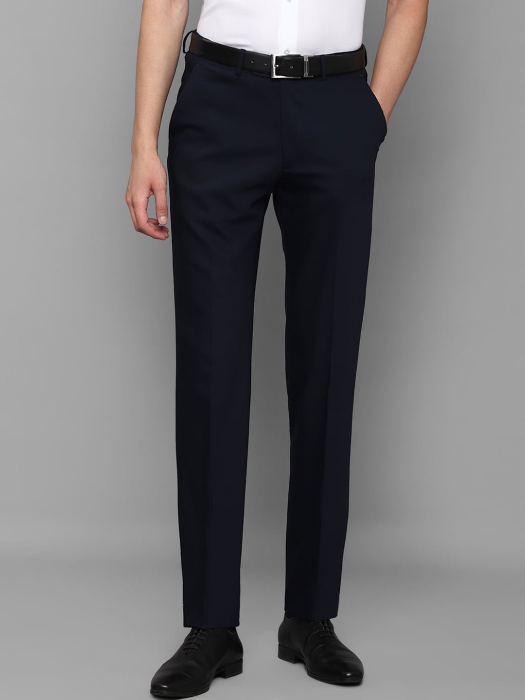 

Luxure by Louis Philippe Men Navy Blue Slim Fit Formal Trousers