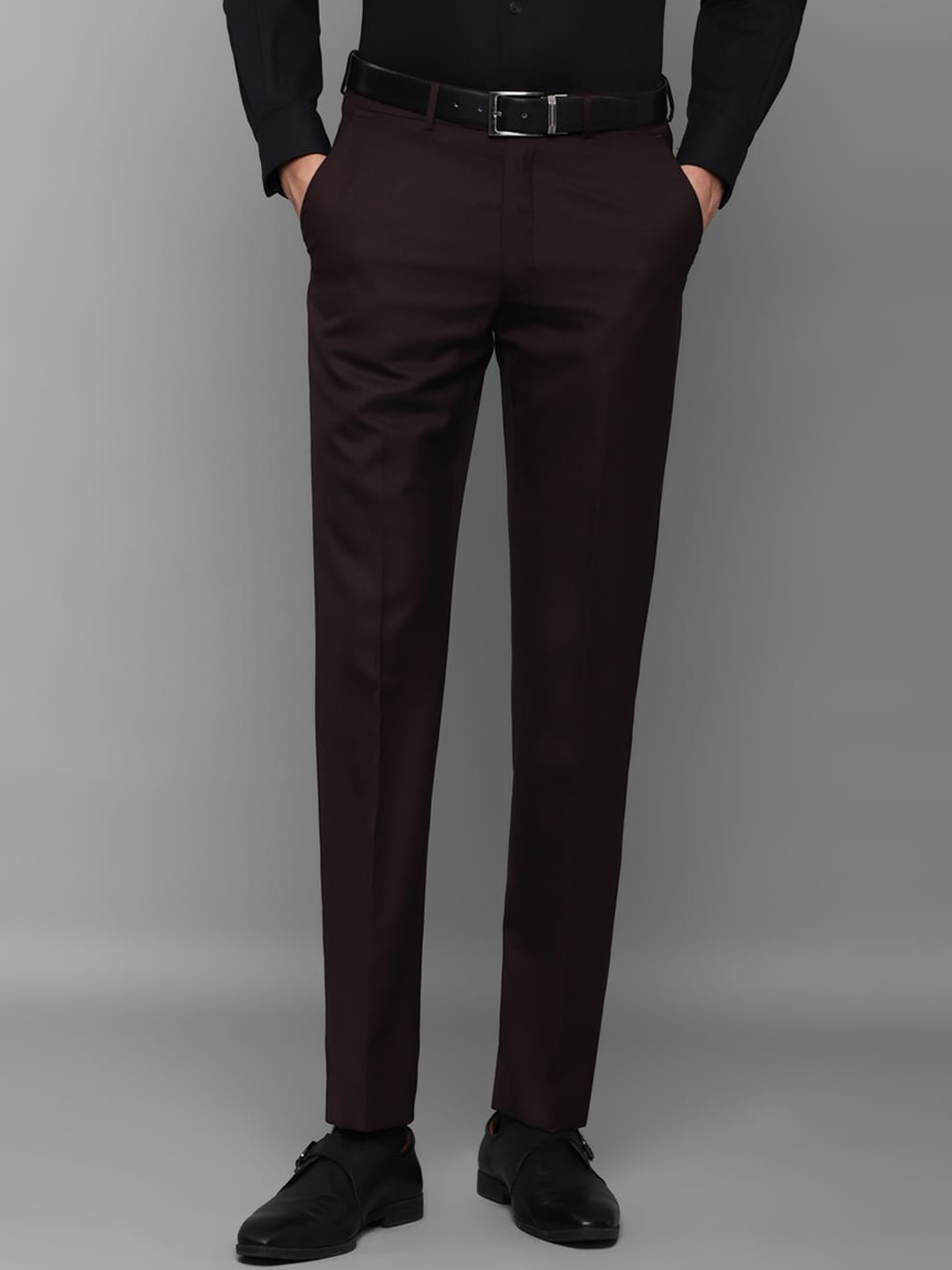 

Luxure by Louis Philippe Men Maroon Slim Fit Formal Trouser