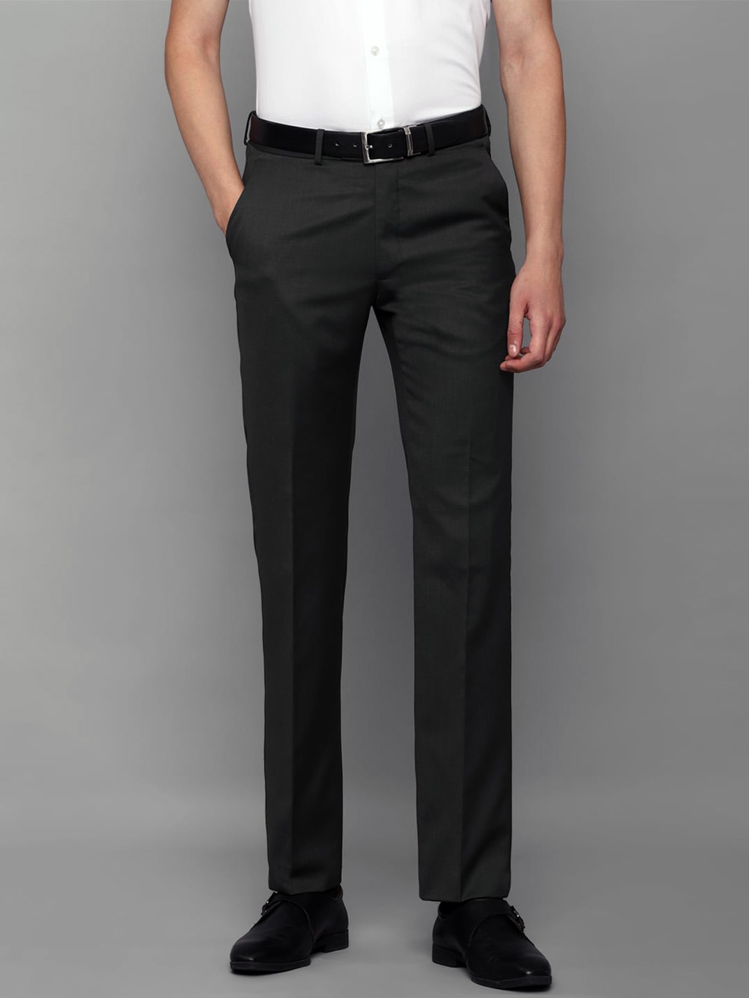 

Luxure by Louis Philippe Men Grey Slim Fit Formal Trousers